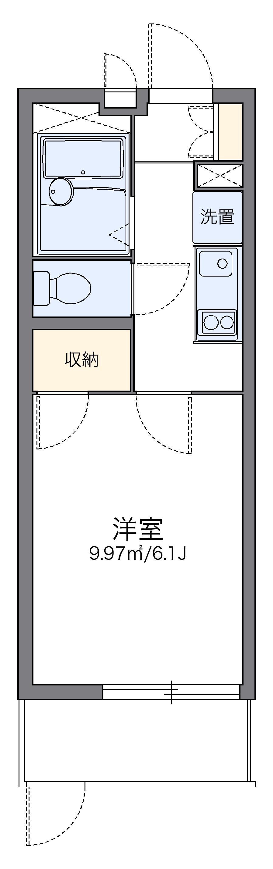 レオパレス平尾(1K/1階)の間取り写真