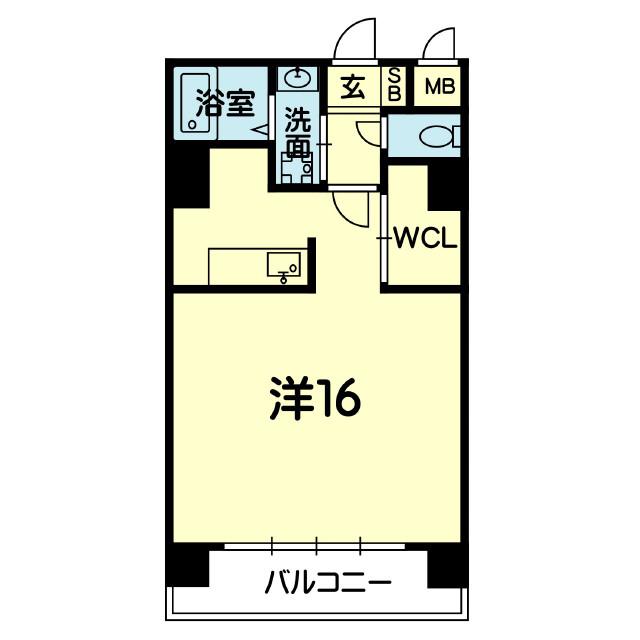 ドノーレ銀座通(1K/5階)の間取り写真