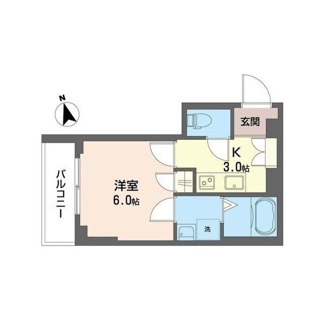 TSステージ小島新田(1K/2階)の間取り写真
