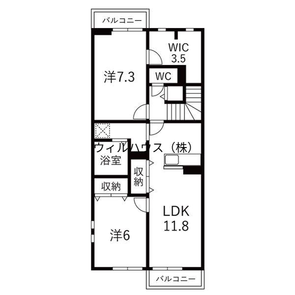 パルクエスト3(2LDK/2階)の間取り写真
