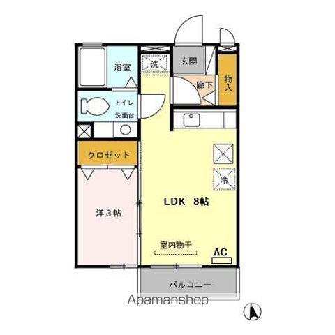 エランビタールNAKANISHI II(1LDK/1階)の間取り写真