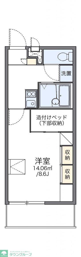 レオパレスドミール大和(1K/1階)の間取り写真