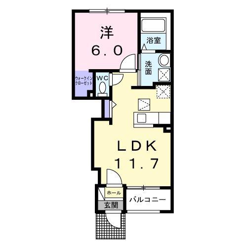 ツインキャッスルA(1LDK/1階)の間取り写真