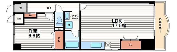 イーストリバーヒル(1LDK/3階)の間取り写真