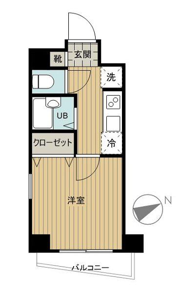 ヴェルト池袋ウエストフォート(1K/2階)の間取り写真