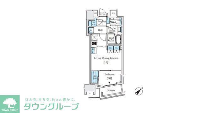 パークホームズ西小山(1LDK/3階)の間取り写真