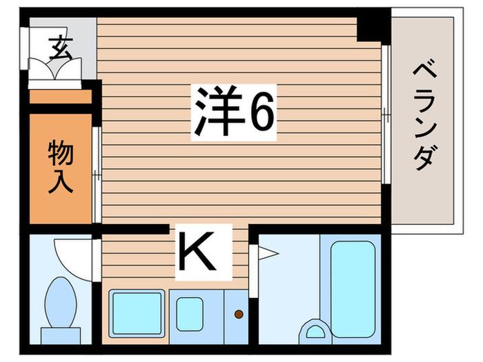 ペリエ新松戸(1K/2階)の間取り写真
