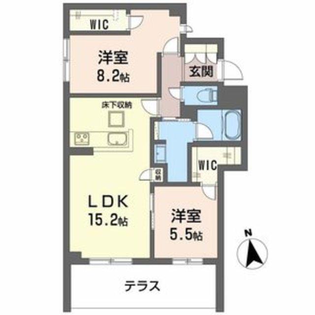 シャーメゾン深翠の杜(2LDK/1階)の間取り写真