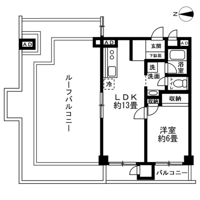 DIKマンション五反田(1LDK/5階)の間取り写真