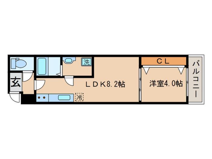 アイカーサ麩屋町(1LDK/2階)の間取り写真
