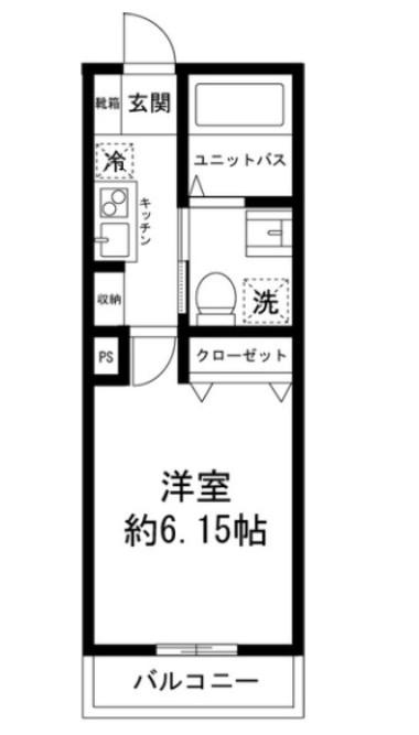 ガーデンコート東府中(1K/1階)の間取り写真