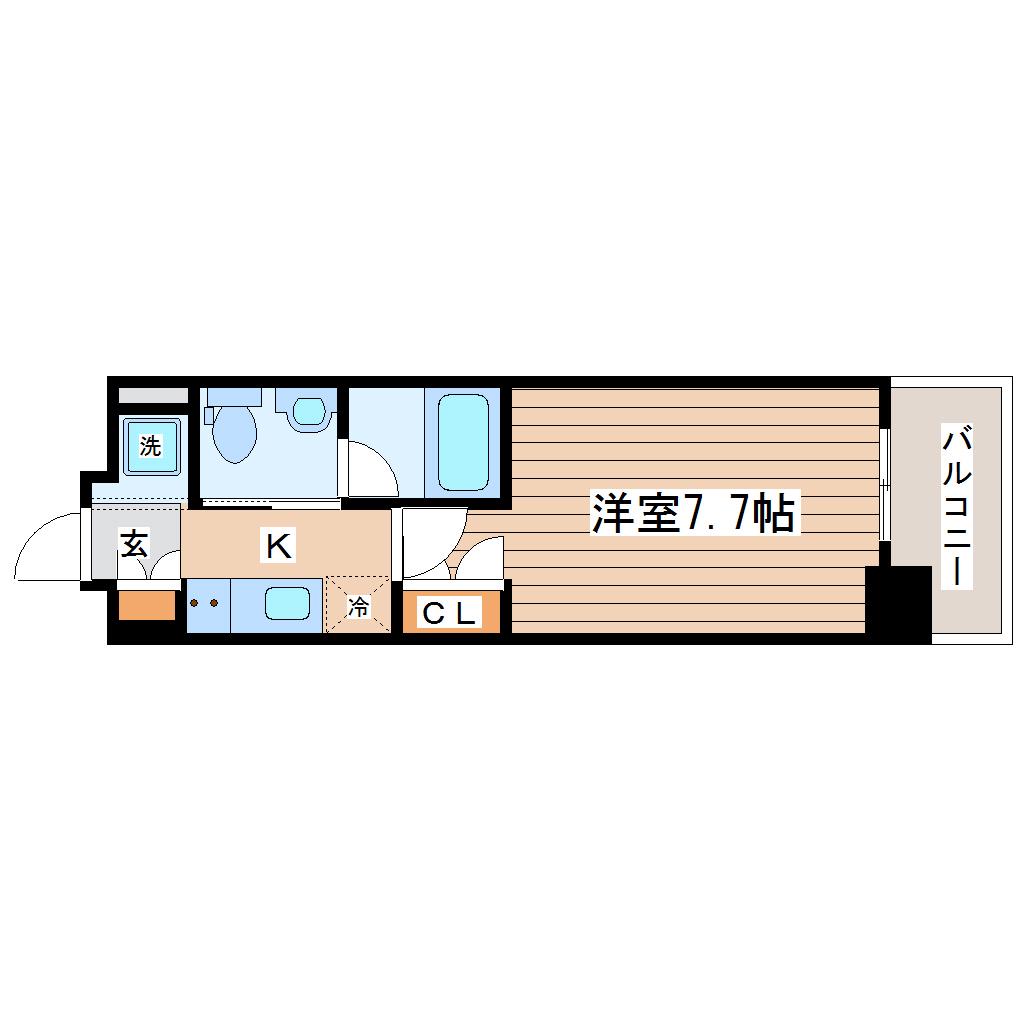 レジデンス片平(1K/5階)の間取り写真