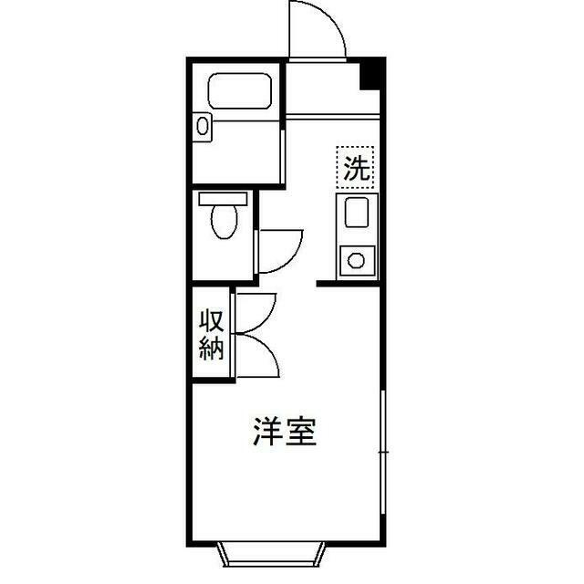 メゾン岡田(1K/1階)の間取り写真
