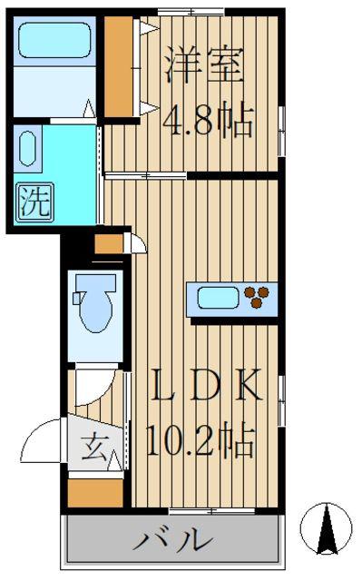 MYHOUSE千歳(1LDK/2階)の間取り写真