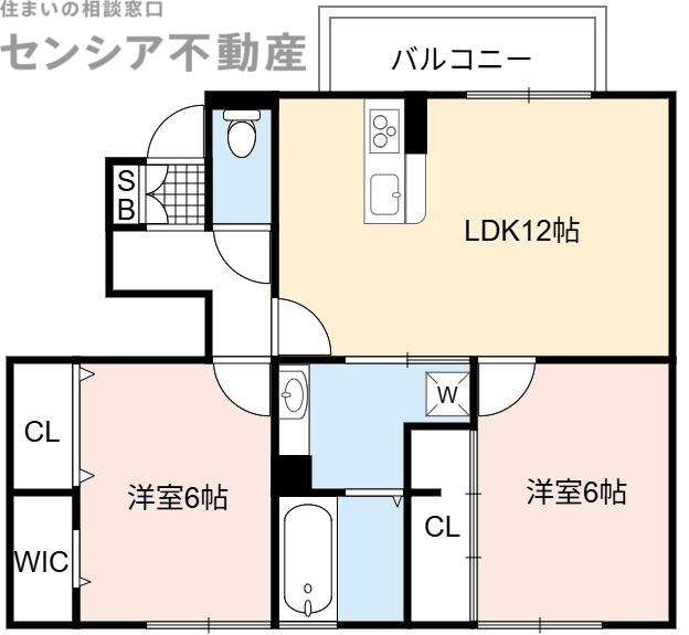 ハイツ東野(2LDK/1階)の間取り写真