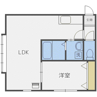 アークコート南7条(1LDK/2階)の間取り写真