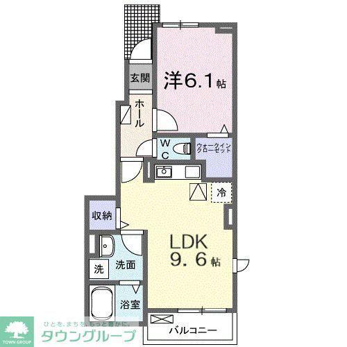 フィオーレ エム(1LDK/1階)の間取り写真