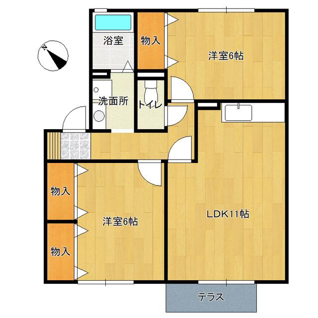 GRANDE ZEN(2LDK/2階)の間取り写真