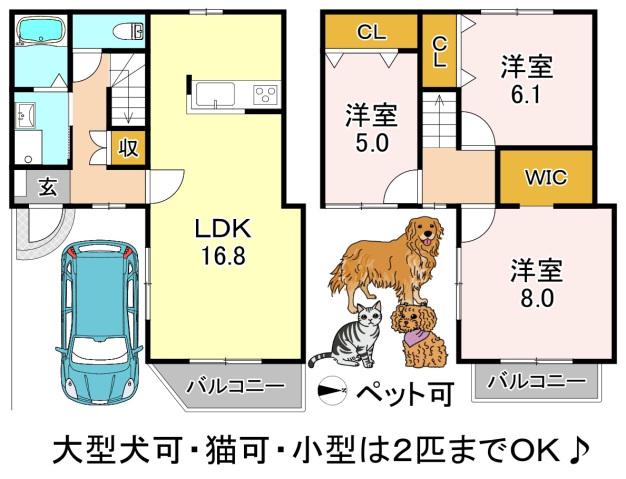 ヴィラージュTK(3LDK/1階)の間取り写真