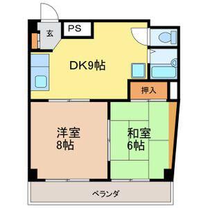 第2足立ビル(2DK/5階)の間取り写真