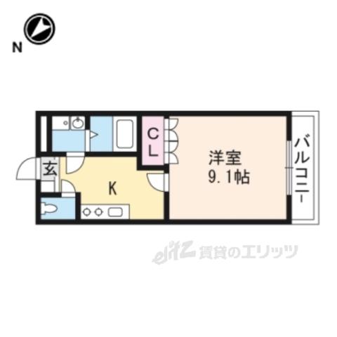 A&S守山1(1K/1階)の間取り写真