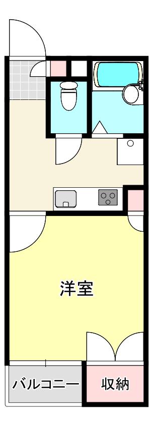 セイラBOX東貝沢B(1K/1階)の間取り写真