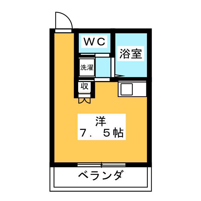 ソレイユ(ワンルーム/2階)の間取り写真