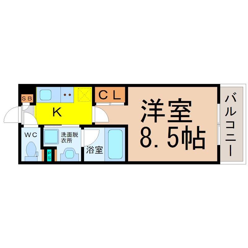 タウンライフ千種(1K/4階)の間取り写真