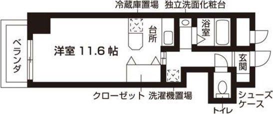 ブランメゾン堀川(1K/10階)の間取り写真