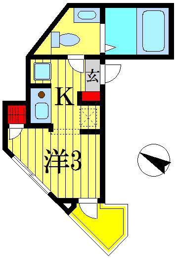 COMS BLDG(1K/2階)の間取り写真