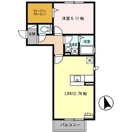 エトワール(1LDK/2階)の間取り写真