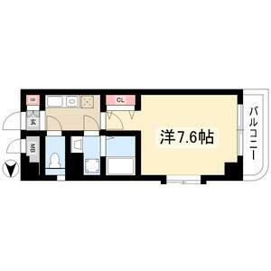 現代ハウス黄金(1K/3階)の間取り写真