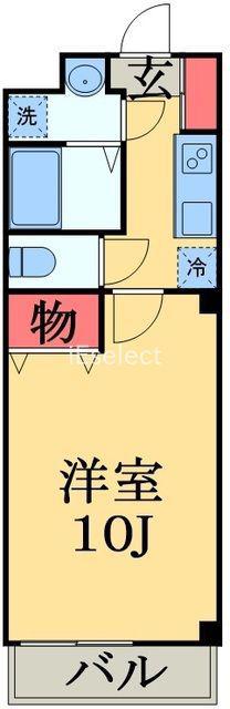 カーサノザキVII(1K/1階)の間取り写真