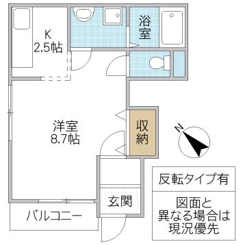 VILLAGE COMFORT(ワンルーム/1階)の間取り写真