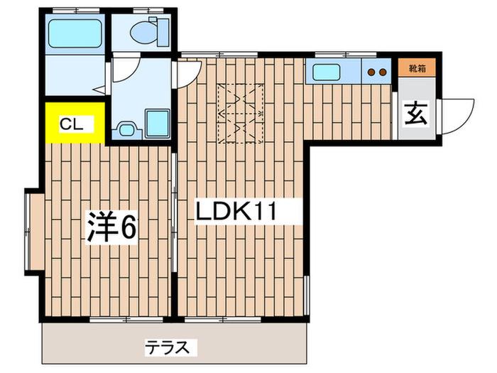 EXEPLACEKANAZAWA(1LDK/1階)の間取り写真