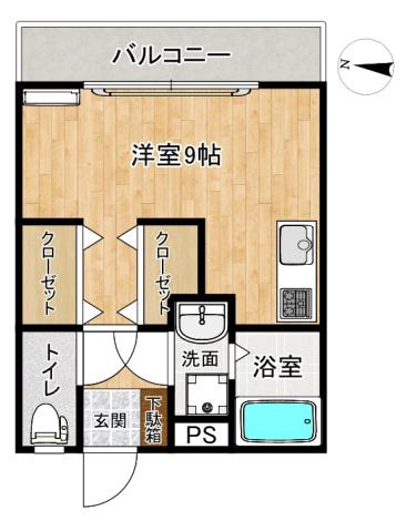 アトム7(ワンルーム/4階)の間取り写真