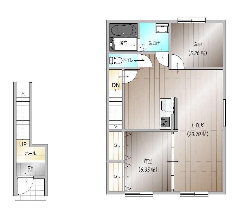 AFC RESIDENCE 富士宮(2LDK/2階)の間取り写真