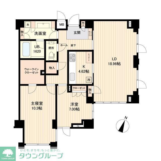 エスティメゾン白金台(2LDK/1階)の間取り写真