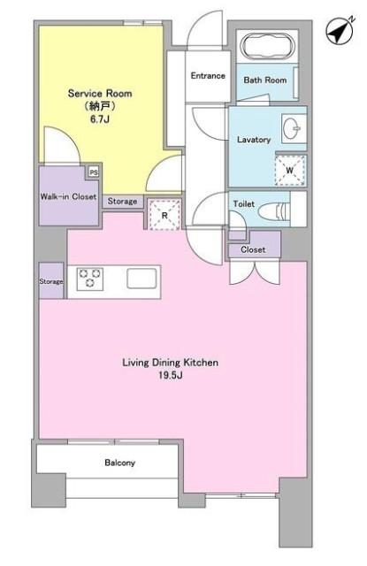 FARO西麻布(ワンルーム/4階)の間取り写真