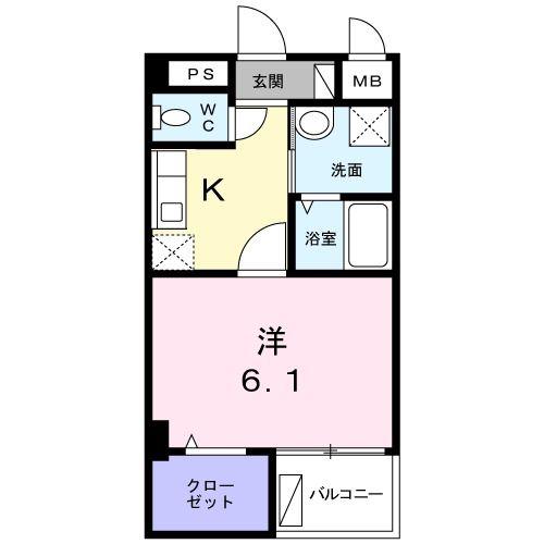 シャルレ常盤台(1K/1階)の間取り写真