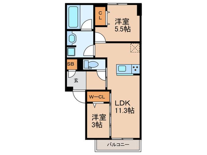 NEW LIFE大保(2LDK/2階)の間取り写真