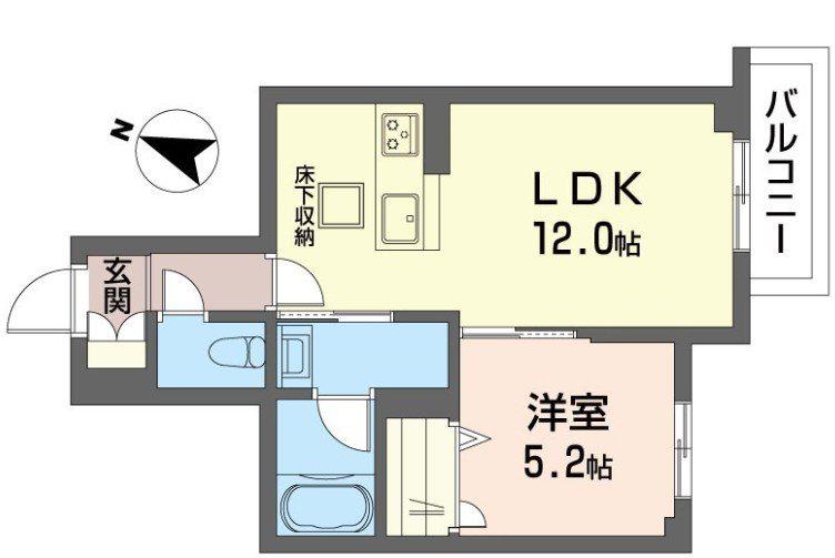アドバンス(1LDK/1階)の間取り写真
