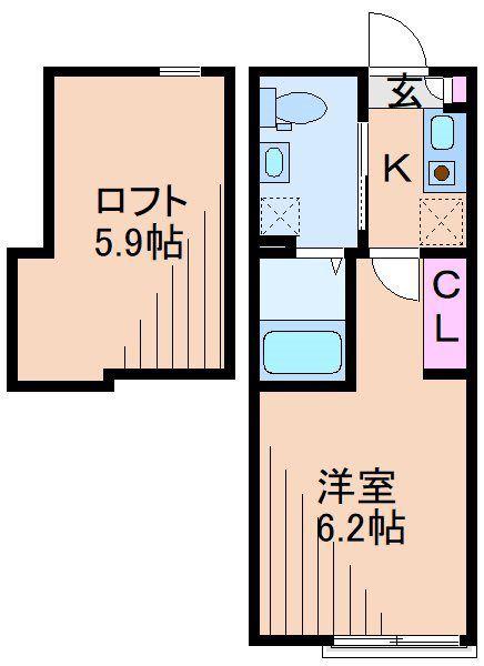 ボスケ大倉山(1K/1階)の間取り写真