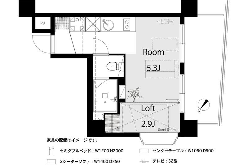 アメニティ大塚(ワンルーム/5階)の間取り写真