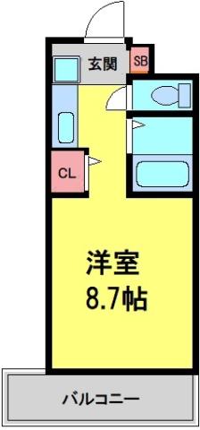 加茂ローゼンハイム(1K/3階)の間取り写真