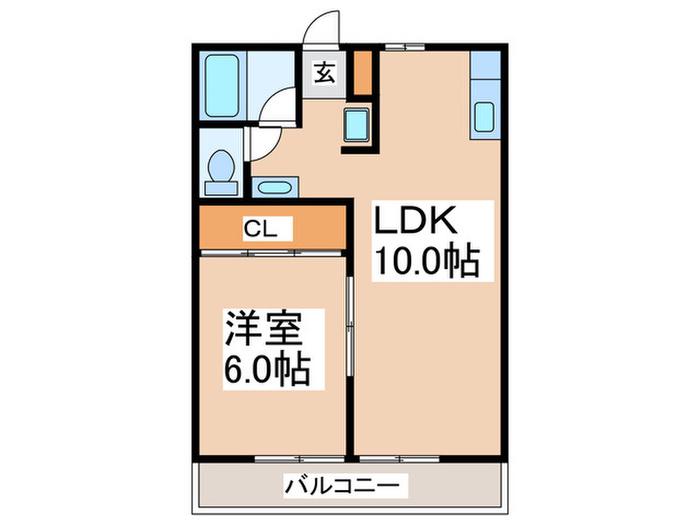 オーキッドベル(1LDK/2階)の間取り写真