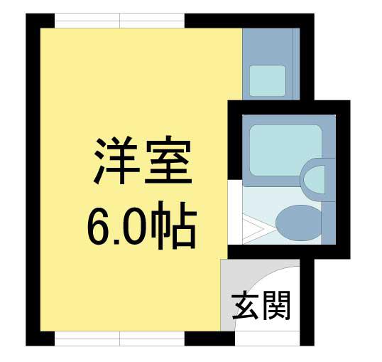 米田マンション(ワンルーム/2階)の間取り写真