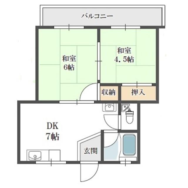西村マンション(2DK/3階)の間取り写真