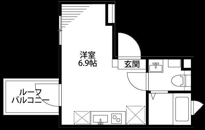 RHYTHM(ワンルーム/4階)の間取り写真