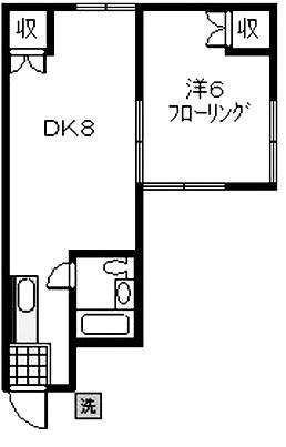 サニーコーポ西横浜(1LDK/2階)の間取り写真